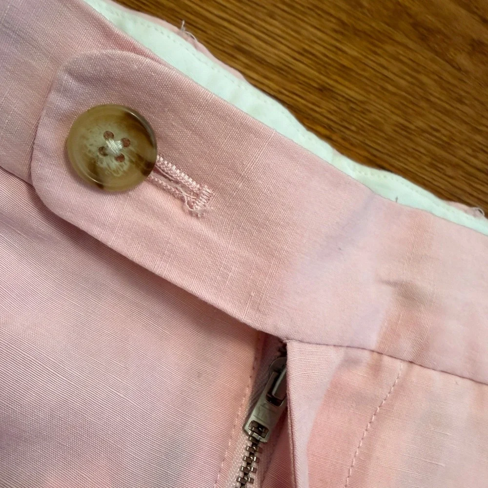 Vineyard Vines Clubhouse Linen Silk Pants Mens 38x32 Pink Summer Golf Preppy
